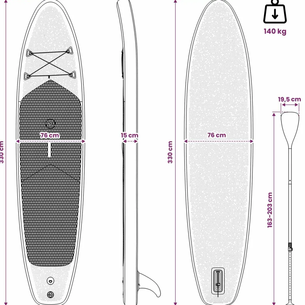 vidaXL Opblaasbaar SUP Board met Zeil TRITON 330 x 76 x 15 cm Blauw