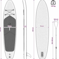 vidaXL Opblaasbaar SUP Board met Zeil APEX 330 x 76 x 15 cm Blauw