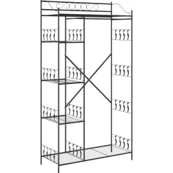 vidaXL Open Kledingkast Zwart 101 x 43 x 188 cm Staal