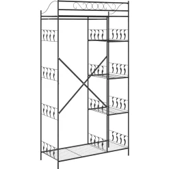 vidaXL Open Kledingkast Zwart 101 x 43 x 188 cm Staal
