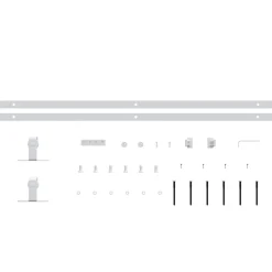 vidaXL Ophangset voor minischuifdeur 183 cm koolstofstaal wit