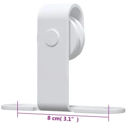 vidaXL Ophangset voor minischuifdeur 183 cm koolstofstaal wit