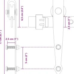 vidaXL Ophangset voor schuifdeur 200 cm koolstofstaal