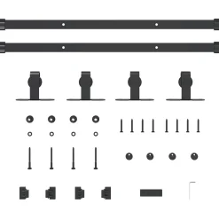vidaXL Ophangset voor schuifdeur 122 cm koolstofstaal