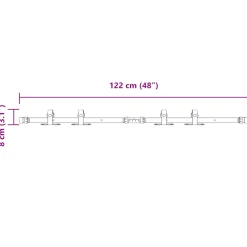 vidaXL Ophangset voor schuifdeur 122 cm koolstofstaal