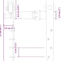 vidaXL Ophangset voor schuifdeur 122 cm koolstofstaal