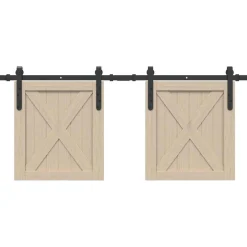 vidaXL Ophangset voor schuifdeur 122 cm koolstofstaal