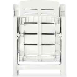 vidaXL Opklapbare ligstoelen, 2 stuks, wit plastic.