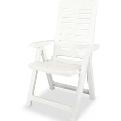 vidaXL Opklapbare ligstoelen, 2 stuks, wit plastic.