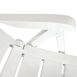 vidaXL Opklapbare ligstoelen, 2 stuks, wit plastic.