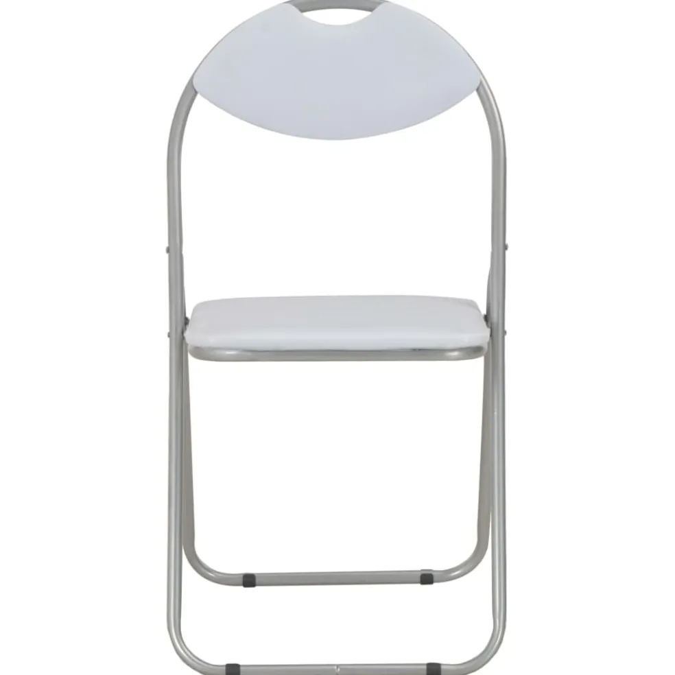 vidaXL Opklapbare stoelen, 4 stuks, wit kunstleer
