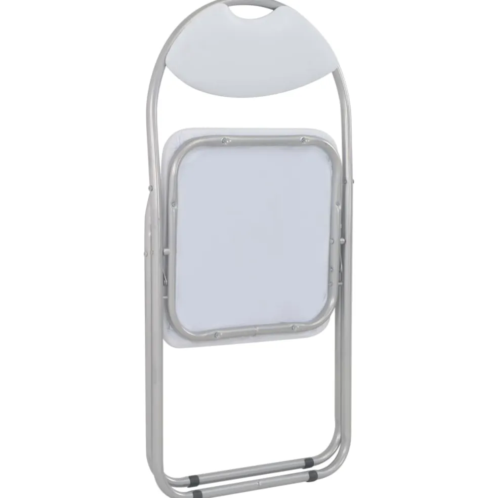 vidaXL Opklapbare stoelen, 4 stuks, wit kunstleer