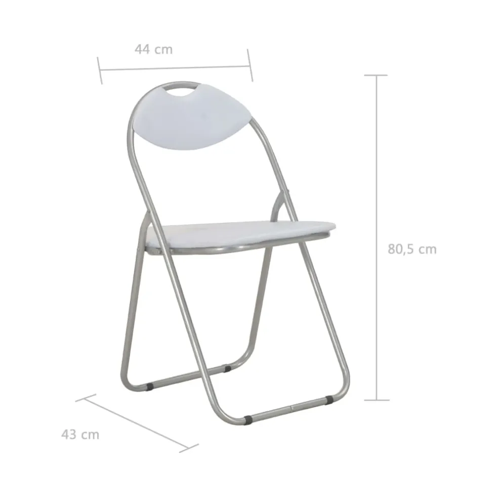 vidaXL Opklapbare stoelen, 4 stuks, wit kunstleer