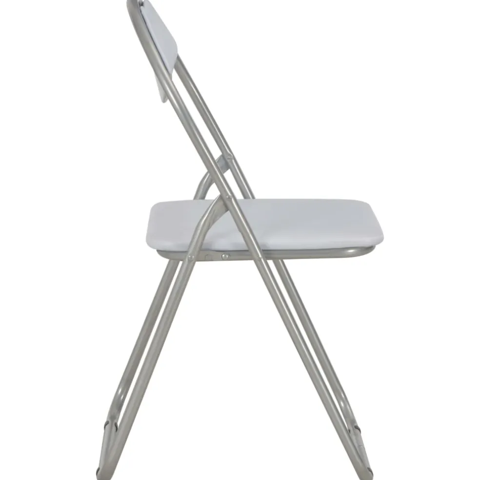 vidaXL Opklapbare stoelen, 4 stuks, wit kunstleer