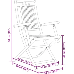 vidaXL Opklapbare stoelen, 2 stuks, 53x66x99 cm, bamboe