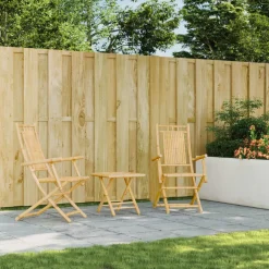 vidaXL Opklapbare stoelen, 2 stuks, 53x66x99 cm, bamboe