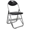 vidaXL Opklapbare stoelen, 6 stuks, zwart kunstleer en staal.