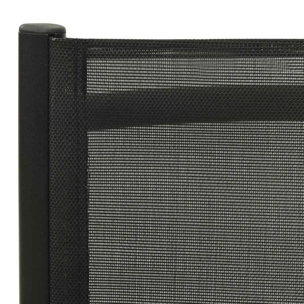 vidaXL Opklapbare stoelen, 2 stuks, van textiel en aluminium, zwart.