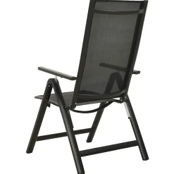 vidaXL Opklapbare stoelen, 2 stuks, van textiel en aluminium, zwart.