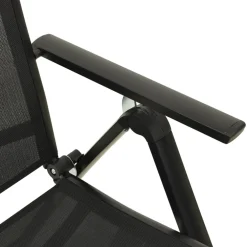 vidaXL Opklapbare stoelen, 2 stuks, van textiel en aluminium, zwart.