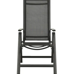 vidaXL Opklapbare stoelen, 2 stuks, van textiel en aluminium, zwart.