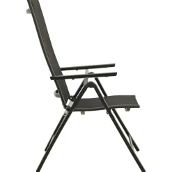 vidaXL Opklapbare stoelen, 2 stuks, van textiel en aluminium, zwart.