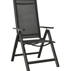 vidaXL Opklapbare stoelen, 2 stuks, van textiel en aluminium, zwart.
