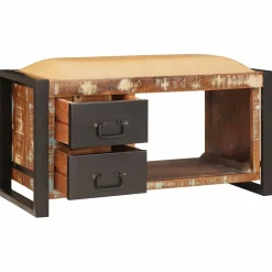 vidaXL Opslagbank Multikleur 80 x 35 x 40 cm Massief gerecycled hout