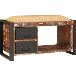 vidaXL Opslagbank Multikleur 80 x 35 x 40 cm Massief gerecycled hout