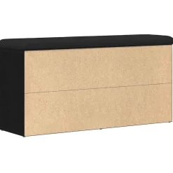 vidaXL Opslagbank Zwart Eiken 102 x 32 x 50 cm Bewerkt hout