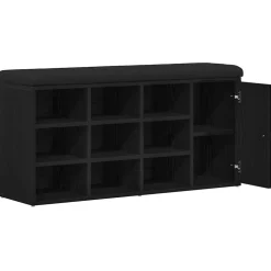 vidaXL Opslagbank Zwart Eiken 102 x 32 x 50 cm Bewerkt hout