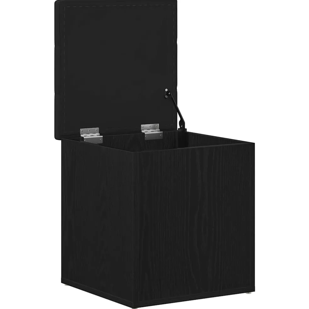 vidaXL Opslagbank Zwart Eiken 42 x 42 x 45 cm Bewerkt hout