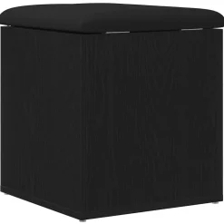 vidaXL Opslagbank Zwart Eiken 42 x 42 x 45 cm Bewerkt hout