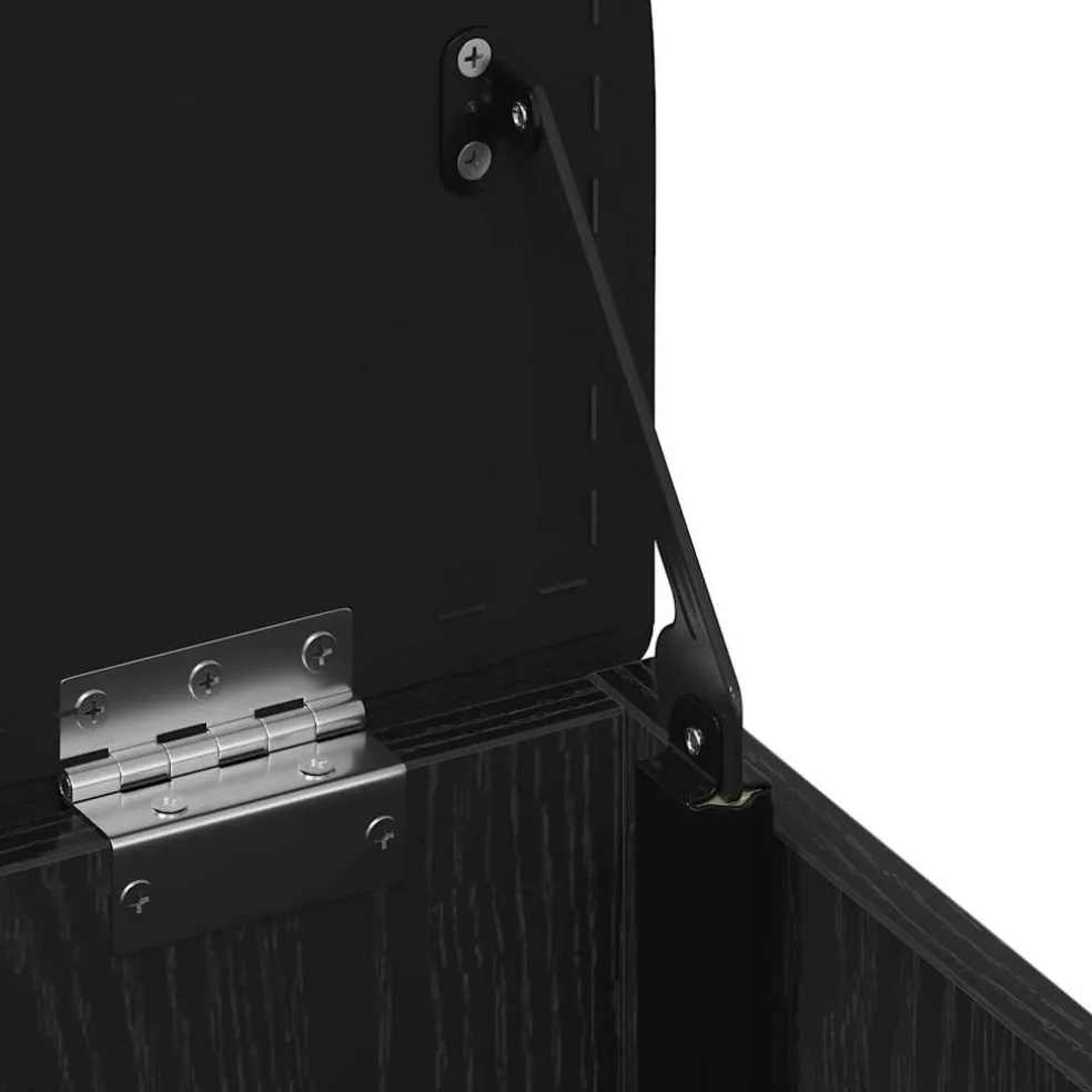 vidaXL Opslagbank Zwart Eiken 42 x 42 x 45 cm Bewerkt hout