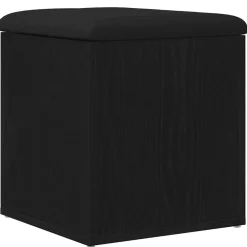 vidaXL Opslagbank Zwart Eiken 42 x 42 x 45 cm Bewerkt hout