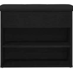 vidaXL Opslagbank Zwart Eiken 62 x 32 x 50 cm Bewerkt hout