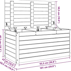 vidaXL Opslagdoos Bewerkt hout 101 x 50,5 x 46,5 cm Wasbruin