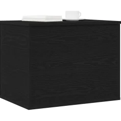 vidaXL Opslagdoos Zwart eiken 60 x 42 x 46 cm Bewerkt hout