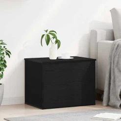 vidaXL Opslagdoos Zwart eiken 60 x 42 x 46 cm Bewerkt hout