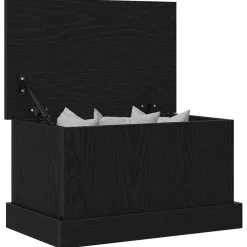 vidaXL Opslagdoos Zwart eiken 50 x 30 x 28 cm Bewerkt hout