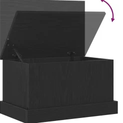 vidaXL Opslagdoos Zwart eiken 50 x 30 x 28 cm Bewerkt hout