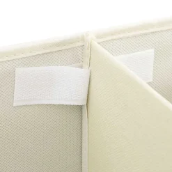 vidaXL Opslagdozen Nonwoven stof 2 compartimenten Crèmekleurig