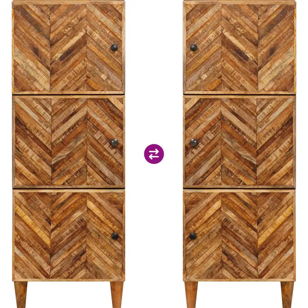 vidaXL Opslagkasten Bruin 40 x 33,5 x 110 cm Massief Mango Hout