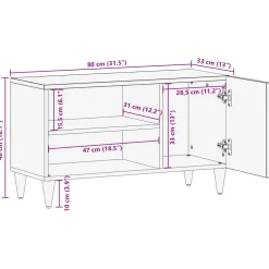 vidaXL Opslagkasten Meerkleurig 80 x 31,5 x 46 cm Massief Mango Hout
