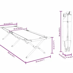 vidaXL Opvouwbaar Camping Bed Zwart 193 x 69 x 45 cm Oxford stof