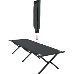 vidaXL Opvouwbaar Camping Bed Zwart 193 x 69 x 45 cm Oxford stof