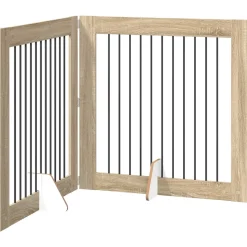 vidaXL Opvouwbaar hondenhek met standaards 2 st Sonoma Eiken 200,5 cm