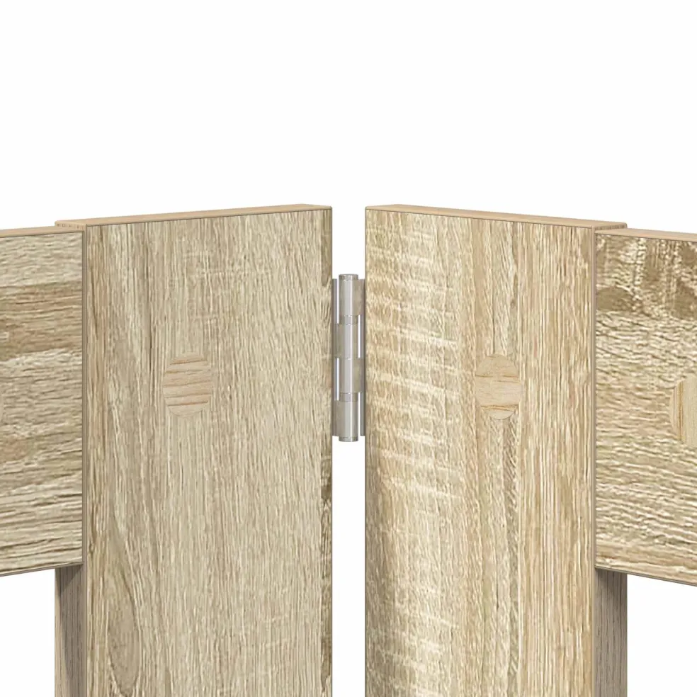 vidaXL Opvouwbaar hondenhek met standaards 2 st Sonoma Eiken 200,5 cm
