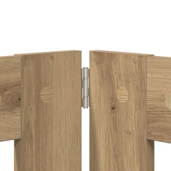 vidaXL Opvouwbaar hondenhek met standaards 2 st Artisanaal eiken