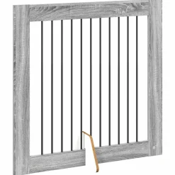 vidaXL Opvouwbaar hondenhek met standaards 2 st Grijs Sonoma 200,5 cm